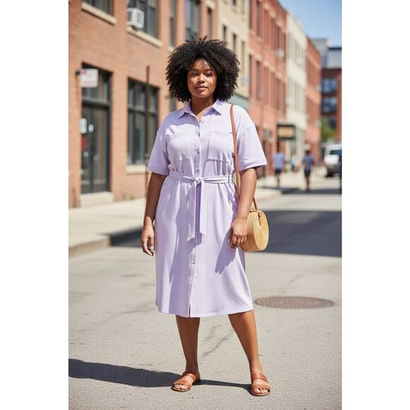 Eddie Bauer Dresses & Skirts - EDDIE BAUER EB Hemplify Utility SS Dress Women's Size 3X Lavender
